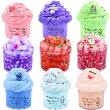 Imagem de Kit Slime Aeyiakov, pacote com 9 unidades com 3 cubos de gelatina croc