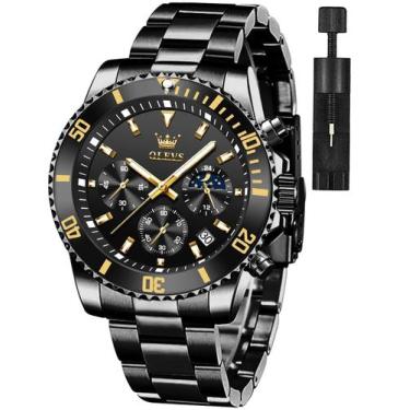 Imagem de Relógio: calendário clássico multifuncional preto OLEVS para homens