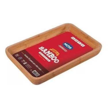 Imagem de Gamela Bandeja Churrasco Bamboo Retangular 30x45cm - Mor