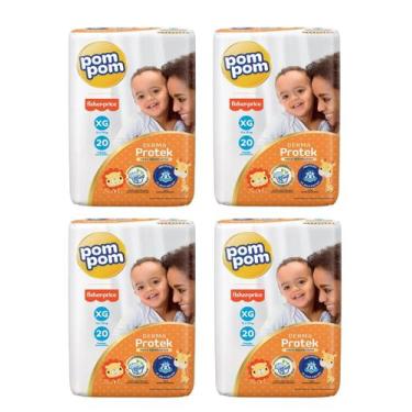 Imagem de Fralda Pompom Derma Protek Jumbo Tam XG- ATACADO BARATO - Kit com 80 U
