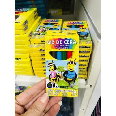Imagem de Giz de cera Acrilex com 6 cores