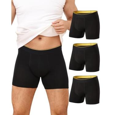 Imagem de Battewa Roupa íntima masculina para incontinência frontal, reutilizável, absorvente, à prova de vazamento, respirável, leve, proteção da bexiga pacote com 3 (preto médio)