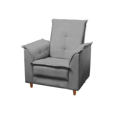 Imagem de Poltrona Decorativa Luna D26 Recepção Clínica Barbearia Pés Palito Tan