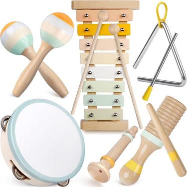 Imagem de Conjunto de instrumentos musicais Montessori para crianças de 1 a 3 an
