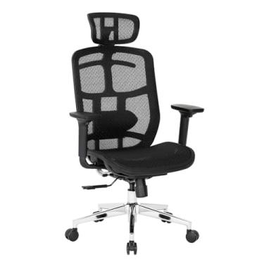 Imagem de Cadeira Escritótio Ergonomica DT3 Diana em Mesh Vidartex, apoio de cabeça 3D, Braço 3D, apoio lombar 2D - Ajuste manual de altura e profundidade, suporta até 120 e altura máx.1,85m (Black)