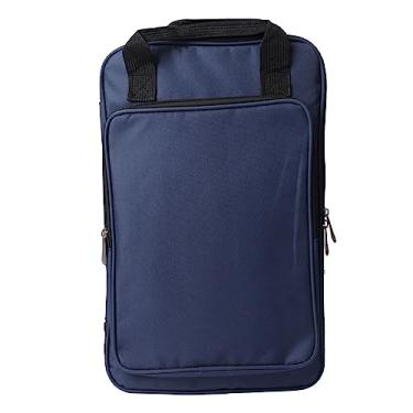 Imagem de Mochila de tambor, mochila multifuncional com zíper resistente, vários bolsos à prova de rasgos para armazenamento (largura 65 azul marinho)