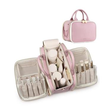 Imagem de Bolsa de maquiagem Prite Waterproof Travel Cosmetic Organizer Pink
