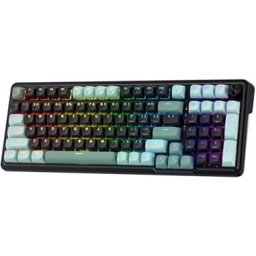 Imagem de Redragon Teclado para jogos K686 HE 98 teclas com junta com fio RGB, teclado mecânico de acionamento rápido com interruptor magnético UltraMag 100% POM de última geração, design de estrutura