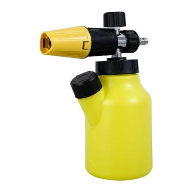 Imagem de Canhão de espuma de lavagem de carro, arruela de pressão ajustável profissional com detalhe de carro, canhão de espuma de neve com garrafa de 1L e pescoço largo conector rápido de 1/10.2 cm lançador