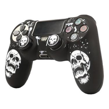 Imagem de RALAN Capa de controle Skull HeadDesign com 2 alças de polegar compatível com PS4/Playstation 4 Slim/Pro Controller