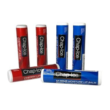 Imagem de Chap-Ice Protetor labial tradicional Full-Stick com FPS - 6 unidades (6 unidades, cereja (SPF-4) e umidade (SPF-15))