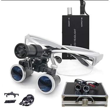 Imagem de Lupa Binocular Com Fotóforo LED Sem Fio 3.5x Unique Cor Prata