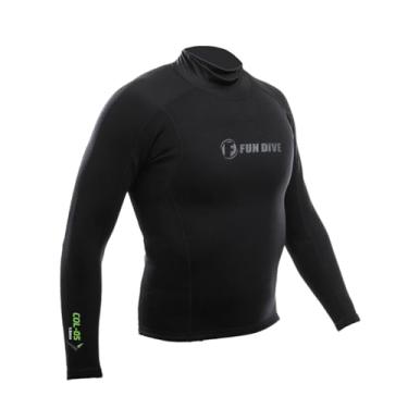 Imagem de Fun Dive Camiseta de Neoprene Manga Longa, Preto, 1,5mm, para Esportes Aquáticos, Surf, Mergulho, com Proteção Térmica e Cordão de Ajuste (Preto, Médio)