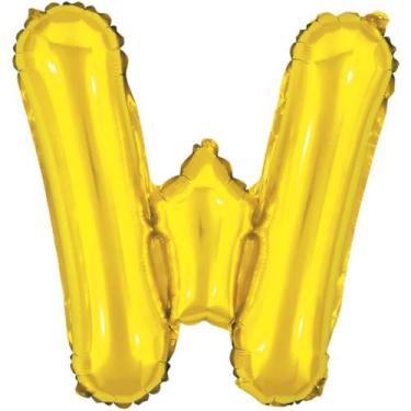 Imagem de Balao Metalizado Letra W Dourado 40CM - Sao Roque