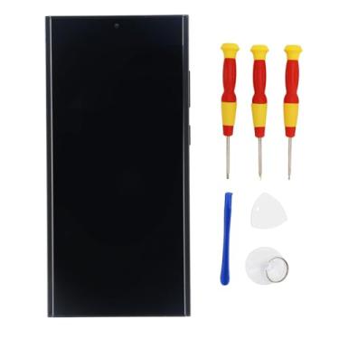 Imagem de Conjunto de Digitalizador de Tela de Substituição para S23 Ultra Black, Display OLED Transparente, para Versão UE S918B Versão Internacional, Inclui Kit de Ferramentas