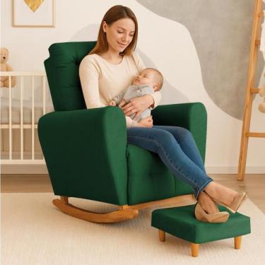 Imagem de Poltrona Amamentação Base Balanço Cecilia - B Home Decor, Verde