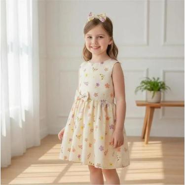 Imagem de Vestido Bebê Infantil Princesa com Manguinha Luxo Encanto - Flor de Al