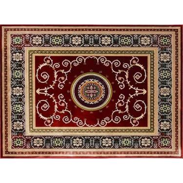 Imagem de Tapete Retangular Veludo Marbella Çagdas II Vermelho 60x120 cm