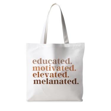 Imagem de ignytiger Sacola mágica para meninas negras, sacolas de lona motivadas para mulheres, acessórios afro-americanos, presente para mulheres negras, sacolas de compras reutilizáveis