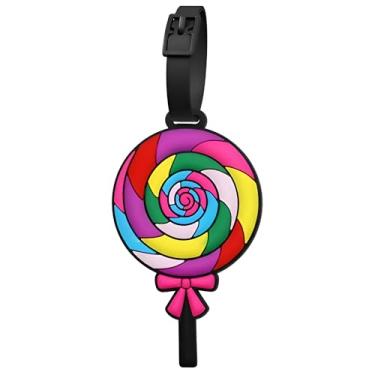 Imagem de Etiquetas de bagagem, animal fofo, desenho animado, colorido, silicone, identificação, malas, viagens, perfeitas para adolescentes e adultos (pirulito)