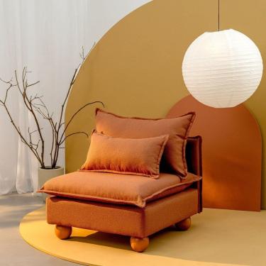 Imagem de Sofá Modular Com Encosto Pé Bolinha Sôma CabeCasa MadeiraMadeira Mocha Mousse