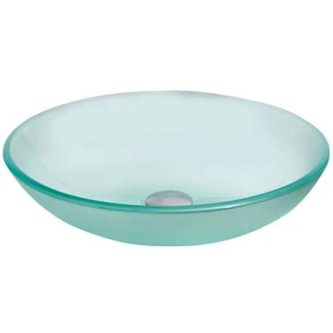 Imagem de Cuba de Apoio de Vidro Temperado com Válvula 35 cm Fosca - 036-1 - CRIS-METAL