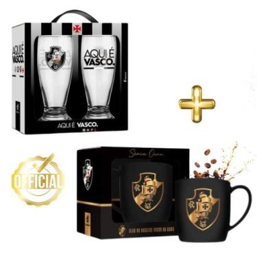 Imagem de Kit 2 Copos Munich Tulipa Chopp Cerveja+1 Caneca Porcelana - Brasfoot