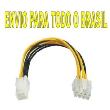 Imagem de Cabo Força Adaptador 4 Pinos Energia P8 Eps 12v Placa Mae computador