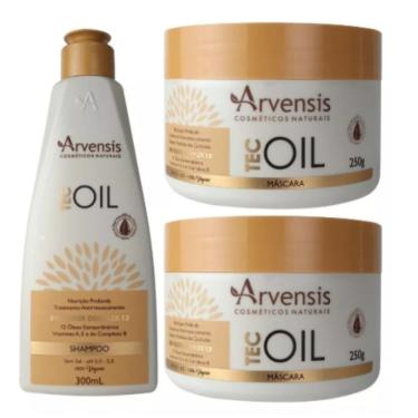 Imagem de Kit Arvensis Tec Oil Shampoo 300ml + 2 Máscara 250g Nutrição