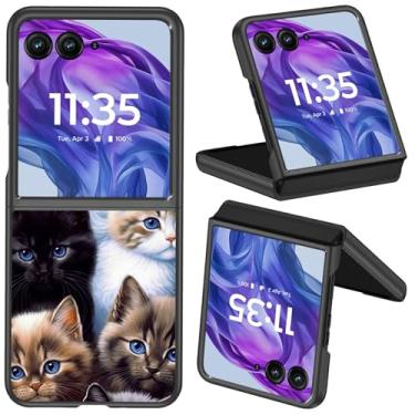 Imagem de Capa protetora para Motorola Moto Razr 50 Ultra 2024 para Moto Razr Plus 2024, fina, leve, rígida, à prova de impacto, para Moto Razr Plus 2024/Razr 50 Ultra 5G, gato fofo
