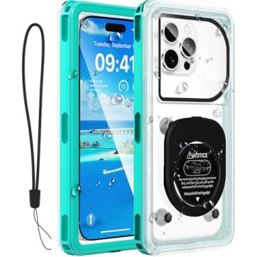 Imagem de [Até 7 polegadas] Capa de telefone à prova d'água, bolsa de telefone IPX8 impermeável para iPhone 17 Pro Max/17 Pro/17/16/15/14/13, Samsung Galaxy S25/S24/S23 Ultra, Google/Moto - azul-petróleo