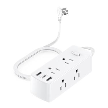 Imagem de Protetor de sobretensão Power Strip Yozisital 6 tomadas 3 portas USB