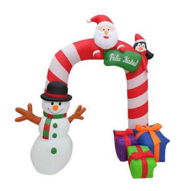 Imagem de Decoracao De Natal Arco Feliz Natal Inflável Com Papai Noel - Evolutio