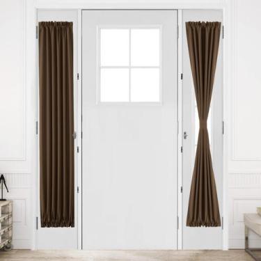 Imagem de Cortinas de porta francesas DWCN Thermal Blackout 30x180cm Marrons