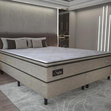 Imagem de Cama Box Conjugado King Com Colchão 193x67x203 Safira Gazin Cr35347 Ca
