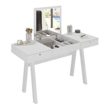 Imagem de Penteadeira 131,5cm Com 2 Gavetas 1 Porta Basculante E Espelho Multimó