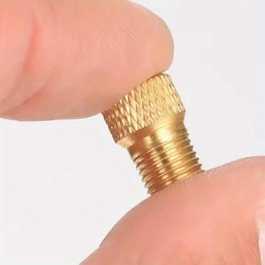 Imagem de 5/10 peças adaptador de bicicleta Presta para Schrader adaptador de válvula de pneu de bicicleta cobre dourado bomba de pneu conectores de válvula de pneu F/V para conversor A/V