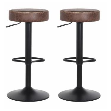 Imagem de Kit 2 Banquetas Estofadas p/Cozinha Gir.marromvintage