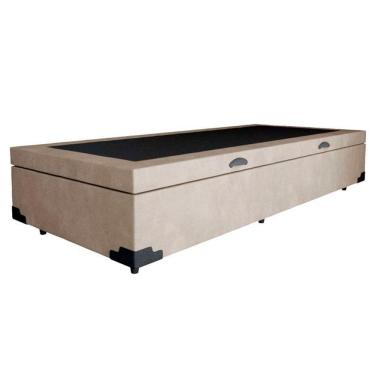 Imagem de Cama Box Baú Solteiro Suede Sereneprime Bege 88x188x44