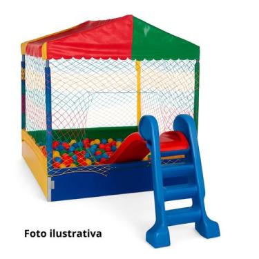 Imagem de Kit Brinquedos Infantil Colorido  Piscina, Escorregador e Bolinhas - A