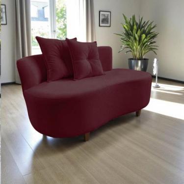 Imagem de Namoradeira Sofá Feijão Suria Orgânica Suede Marsala - Mansão Decor