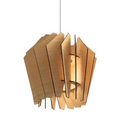 Imagem de Luminária Teto Tipo Pendente Espiral Mdf - Completa Cor: Mdf Cru