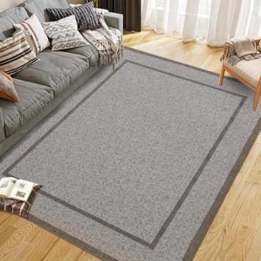 Imagem de GarveeHome Tapete para área interna, resistente ao clima, fácil de limpar, ultrafino, antiderrapante, resistente a manchas, para sala de jantar, quarto, bege, 1,5 x 2,1 m