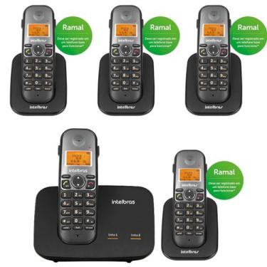 Imagem de Kit Telefone Sem Fio Com 2 Linhas + 4 Ramais Intelbras