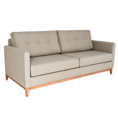 Imagem de sofá 3 lugares carlo veludo bege e  220 cm