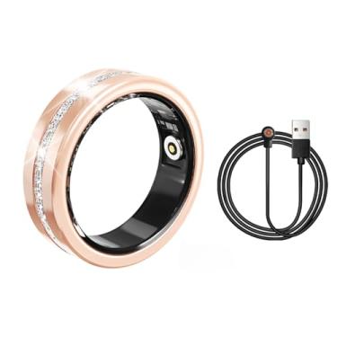 Imagem de Yihou Anel inteligente para mulheres, rastreador de atividades físicas, com monitor de frequência cardíaca, monitoramento do sono, pedômetro, calorias para Android iOS ouro rosa 7