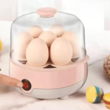 Imagem de Cozedor Elétrico de Ovos Multifuncional a Vapor 110V/220V – Cozinha até 7, 14 ou 21 Ovos – Rápido, Automático e Portátil para Omeletes e Legumes(Rosa1,110v)