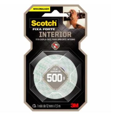 Imagem de Fita Dupla Face Fixa Forte Interior Scotch 3m 12mm X 1,5m