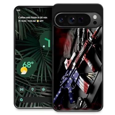 Imagem de Goodsprout Capa compatível com Google Pixel 9 Pro XL, bandeira americana vermelha azul incrível design padrão à prova de choque anti-arranhões capa traseira rígida PC para Google Pixel 9 Pro XL