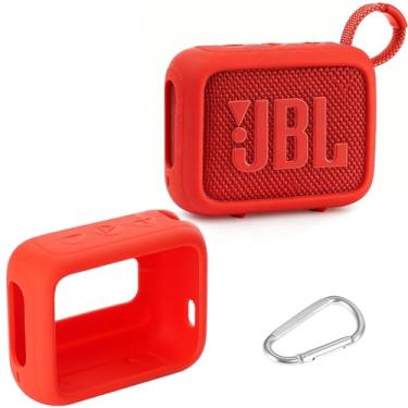 Imagem de AONKE Capa de silicone compatível com alto-falante Bluetooth ultra portátil JBL Go 4 (vermelho)